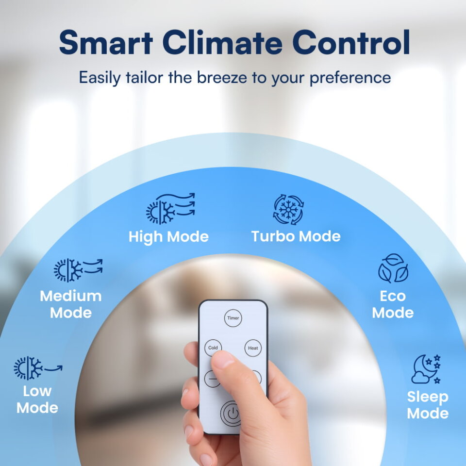 EpiCooler Portable AC modes and smart climate control
